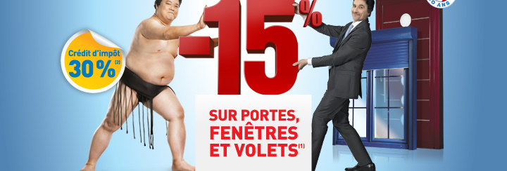 -15% sur les portes, fenêtres et volets* en ce moment chez Tryba