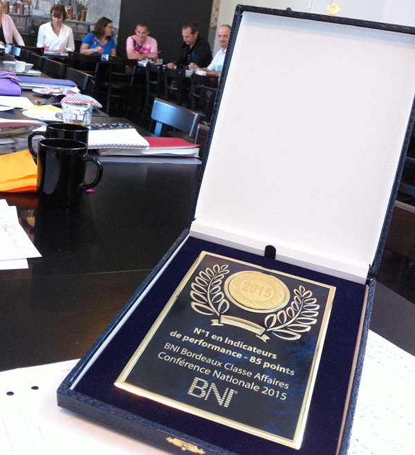 BNI Bordeaux Classe Affaires, meilleur groupe BNI de France en 2015 !