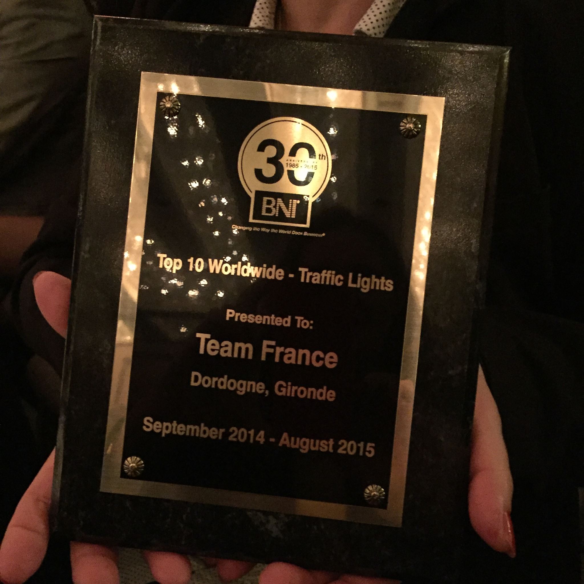 BNI Dordogne Gironde parmi les 10 meilleurs groupes BNI du monde en 2015 !